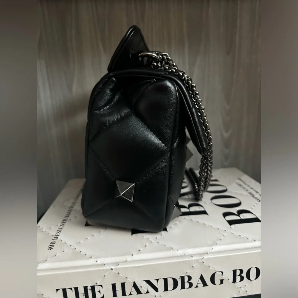 Used 1x Tiffany’s & Fred Quilted And Studded Sheepskin Leather Shoulder Bag - Picture 2 of 5